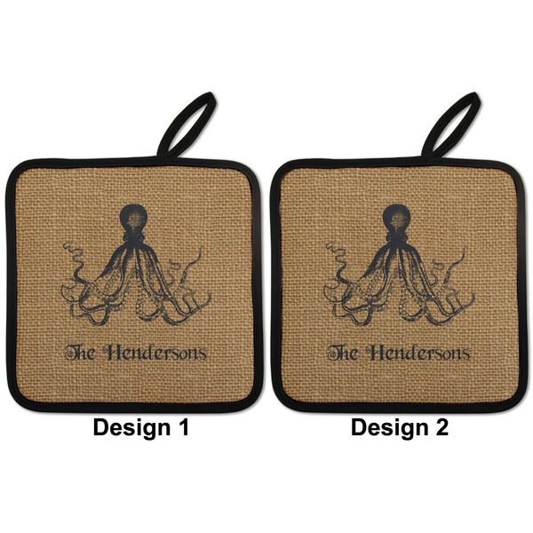 Octopus & Burlap Print Pot Holders - Set of 2 APPROVAL
