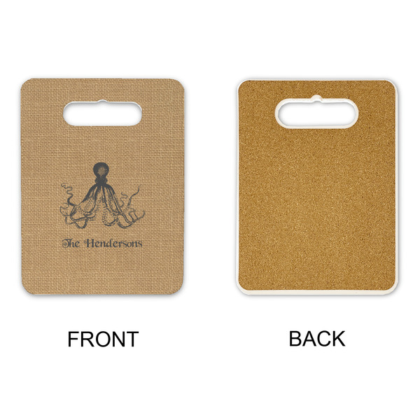 Octopus & Burlap Print Rectangle Trivet with Handle - APPROVAL