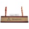 Octopus & Burlap Print Red Mahogany Nameplates with Business Card Holder - Straight