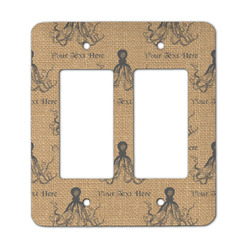Octopus & Burlap Print Rocker Style Light Switch Cover - Two Switch (Personalized)