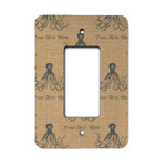 Octopus & Burlap Print Rocker Style Light Switch Cover - Single Switch (Personalized)