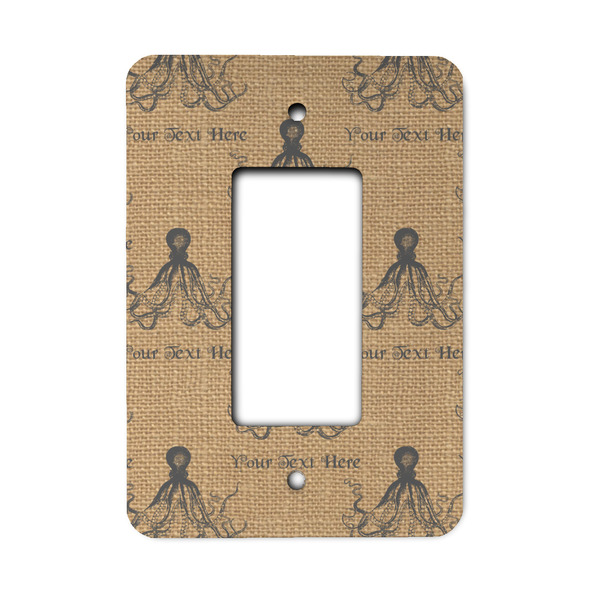 Custom Octopus & Burlap Print Rocker Style Light Switch Cover (Personalized)