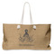 Octopus & Burlap Print Large Tote Bag with Rope Handles (Personalized)