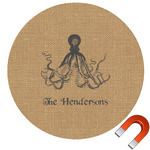 Octopus & Burlap Print Car Magnet (Personalized)