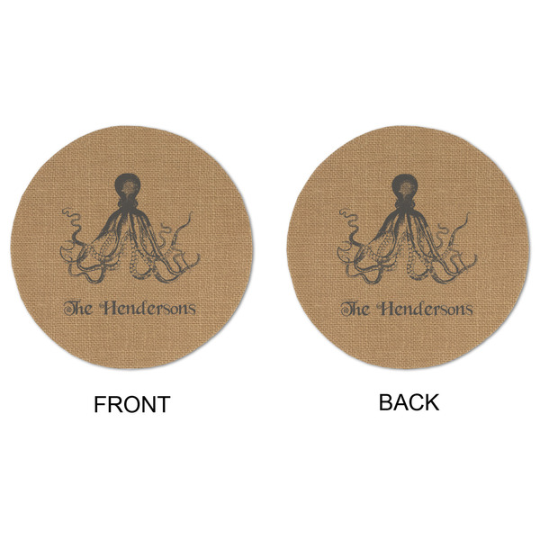 Octopus & Burlap Print Round Linen Placemats - APPROVAL (double sided)