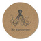 Octopus & Burlap Print Round Linen Placemats - FRONT (Double Sided)
