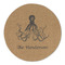 Octopus & Burlap Print Round Linen Placemats - FRONT (Single Sided)