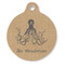 Octopus & Burlap Print Round Pet ID Tag - Large - Front