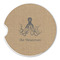 Octopus & Burlap Print Sandstone Car Coaster - Single (Personalized)