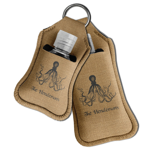 Octopus & Burlap Print Sanitizer Holder Keychain - Both in Case (PARENT)