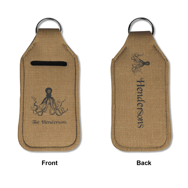 Octopus & Burlap Print Sanitizer Holder Keychain - Large APPROVAL (Flat)