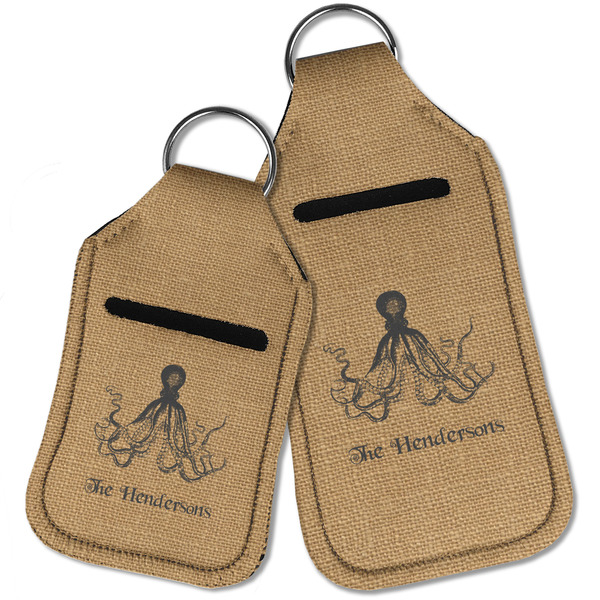 Octopus & Burlap Print Sanitizer Holder Keychain - Parent Main