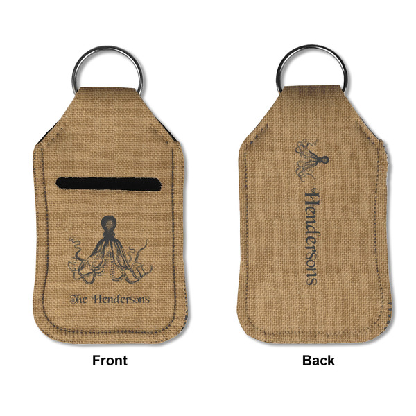Octopus & Burlap Print Sanitizer Holder Keychain - Small APPROVAL (Flat)