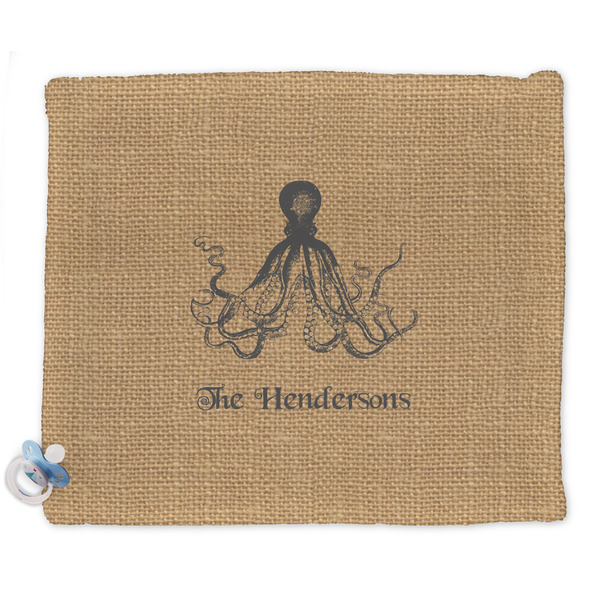 Custom Octopus & Burlap Print Security Blankets - Double Sided (Personalized)