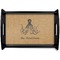 Octopus & Burlap Print Black Wooden Tray - Small (Personalized)