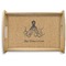 Octopus & Burlap Print Natural Wooden Tray - Small (Personalized)
