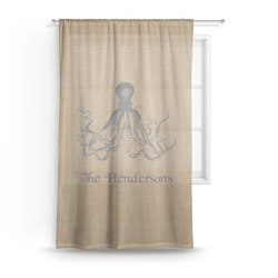 Octopus & Burlap Print Sheer Curtain (Personalized)