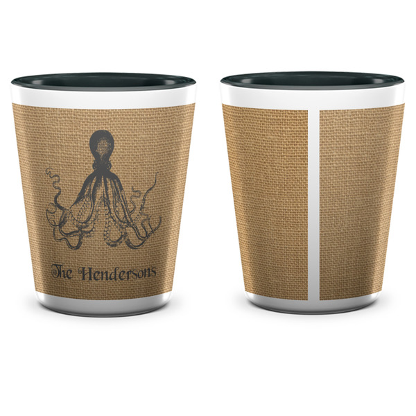 Octopus & Burlap Print Shot Glass - Two Tone - APPROVAL