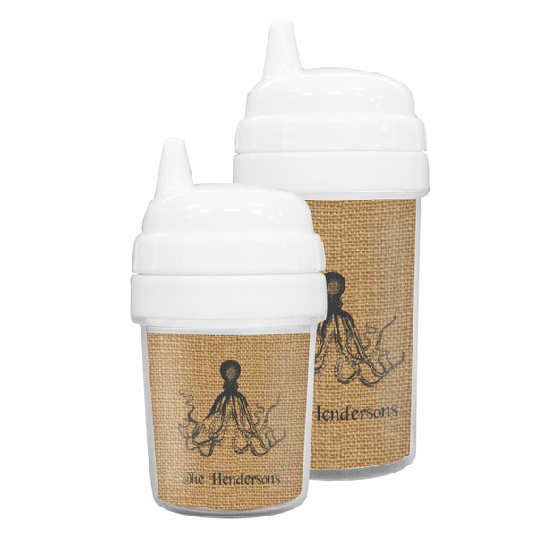 Octopus & Burlap Print Sippy Cups