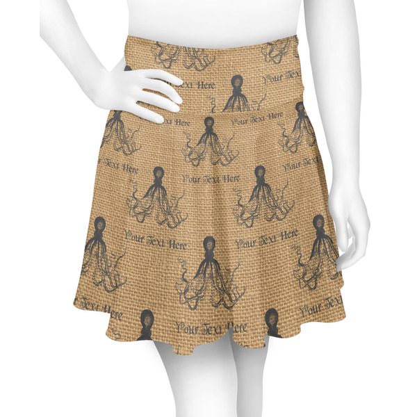 Custom Octopus & Burlap Print Skater Skirt (Personalized)