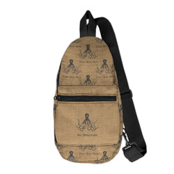 Octopus & Burlap Print Sling Bag (Personalized)