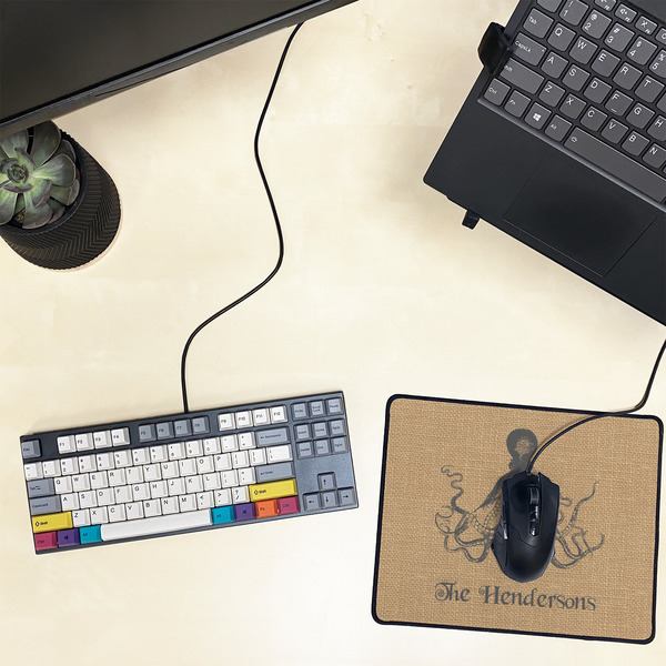 Octopus & Burlap Print Small Gaming Mats - LIFESTYLE