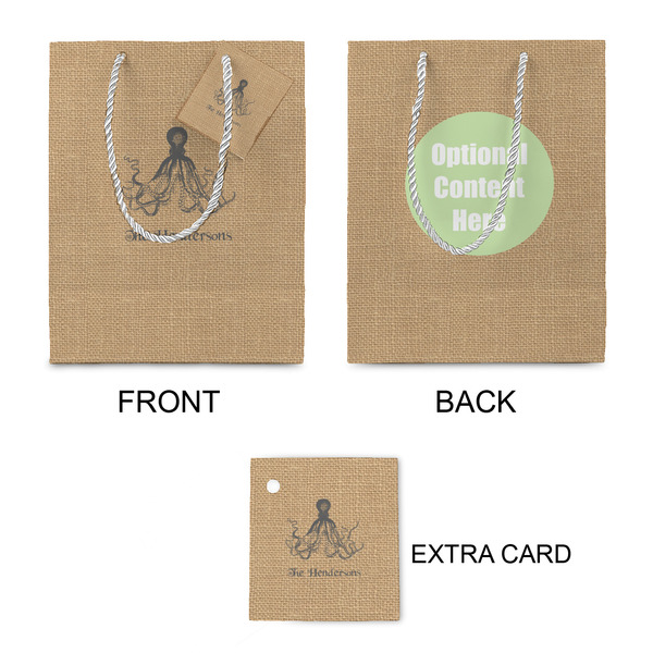 Octopus & Burlap Print Small Gift Bag - Approval
