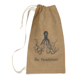 Octopus & Burlap Print Laundry Bags - Small (Personalized)