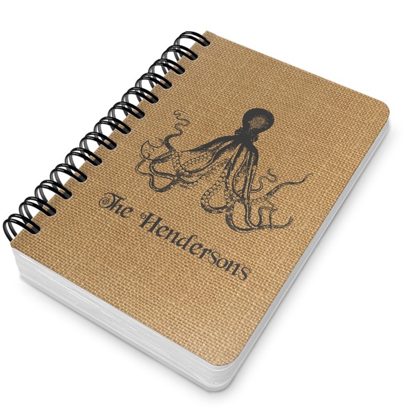 Octopus & Burlap Print Spiral Journal 5 x 7 - Main