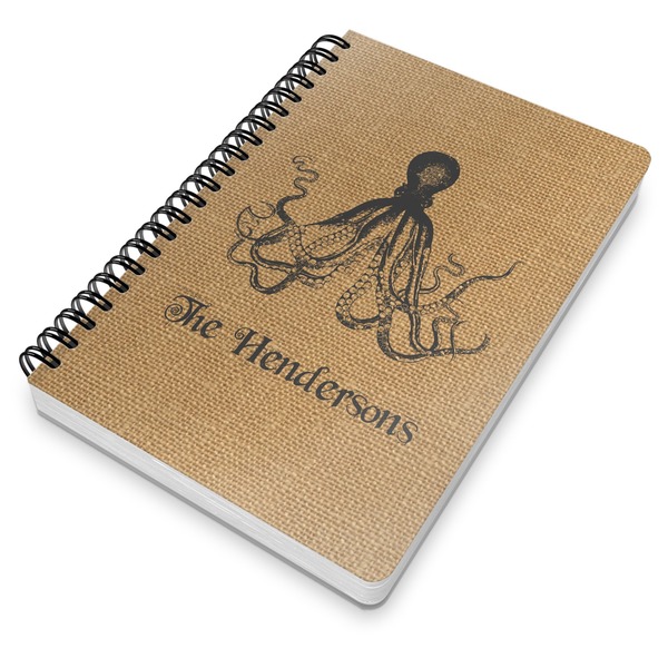 Octopus & Burlap Print Spiral Journal 7 x 10 - Main