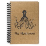 Octopus & Burlap Print Spiral Notebook (Personalized)
