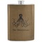 Octopus & Burlap Print Stainless Steel Flask (Personalized)