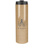 Octopus & Burlap Print Stainless Steel Skinny Tumbler - 20 oz (Personalized)