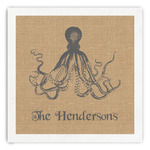 Octopus & Burlap Print Paper Dinner Napkins (Personalized)