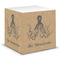 Octopus & Burlap Print Sticky Note Cube (Personalized)