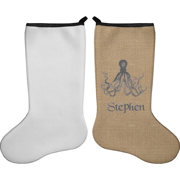 Octopus & Burlap Print Stocking - Single-Sided - Approval