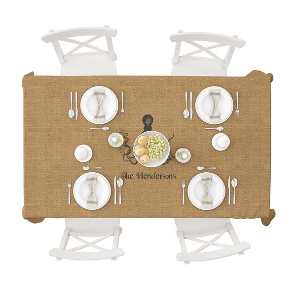 Octopus & Burlap Print Tablecloths (58"x102") - TOP VIEW