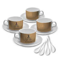 Octopus & Burlap Print Tea Cup - Set of 4 (Personalized)