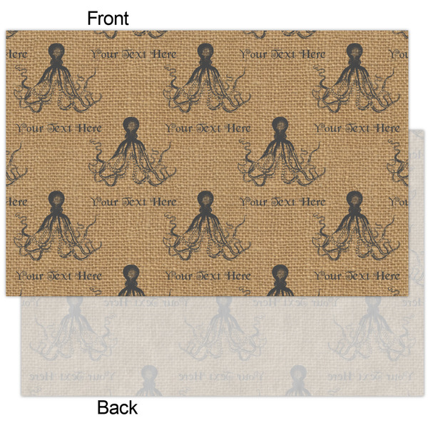 Octopus & Burlap Print Tissue Paper - Heavyweight - XL - Front & Back