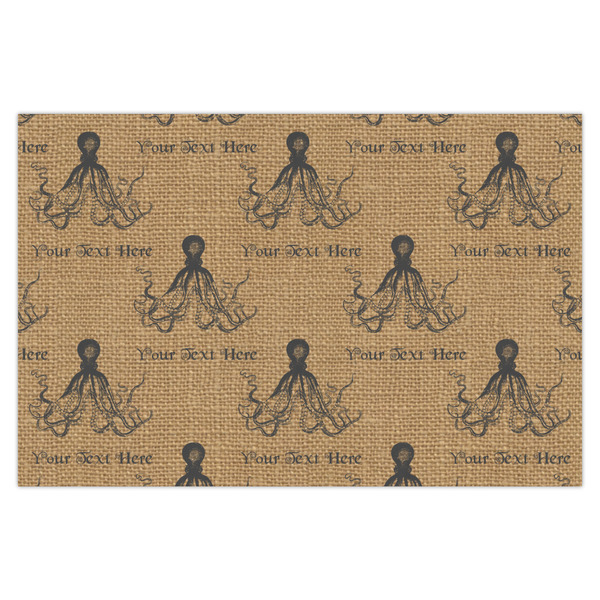 Custom Octopus & Burlap Print X-Large Tissue Papers Sheets - Heavyweight (Personalized)