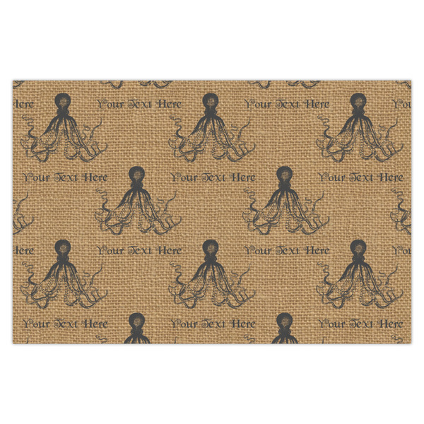 Custom Octopus & Burlap Print Tissue Paper Sheets - X-Large - Heavyweight (Personalized)
