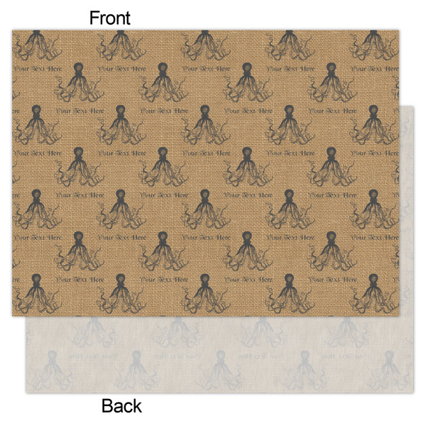Octopus & Burlap Print Tissue Paper - Lightweight - Large - Front & Back