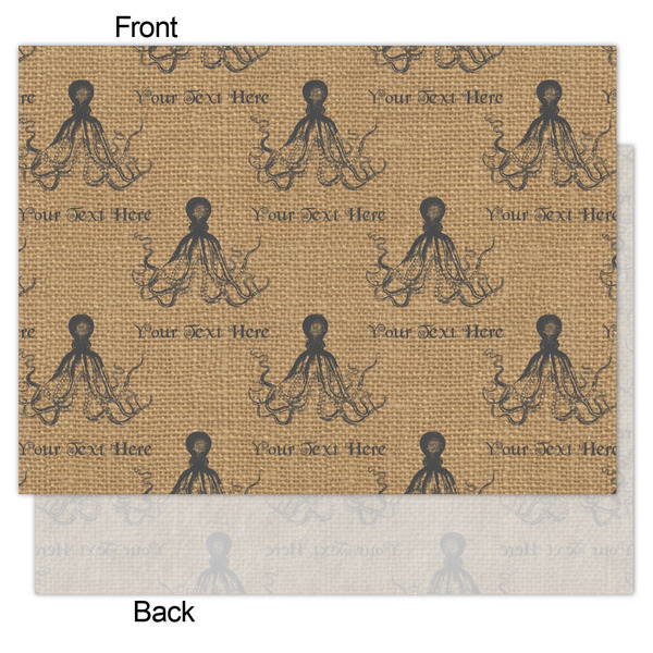 Octopus & Burlap Print Tissue Paper - Lightweight - Medium - Front & Back