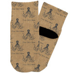 Octopus & Burlap Print Toddler Ankle Socks (Personalized)
