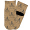 Octopus & Burlap Print Toddler Ankle Socks - Single Pair - Front and Back