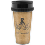 Octopus & Burlap Print Acrylic Travel Mug without Handle (Personalized)