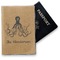 Octopus & Burlap Print Vinyl Passport Holder - Front