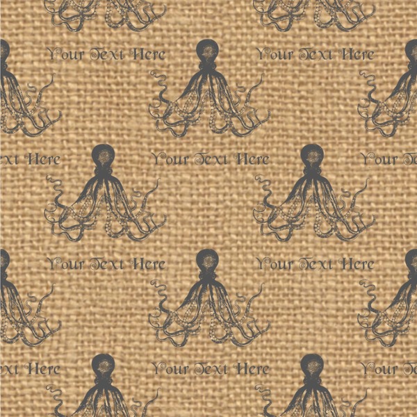 Custom Octopus & Burlap Print Wallpaper & Surface Covering (Water Activated 24"x 24" Sample)