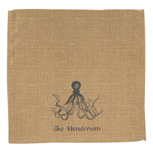 Octopus & Burlap Print Washcloth - Front - No Soap