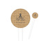 Octopus & Burlap Print 4" Round Plastic Food Picks - White - Single Sided (Personalized)